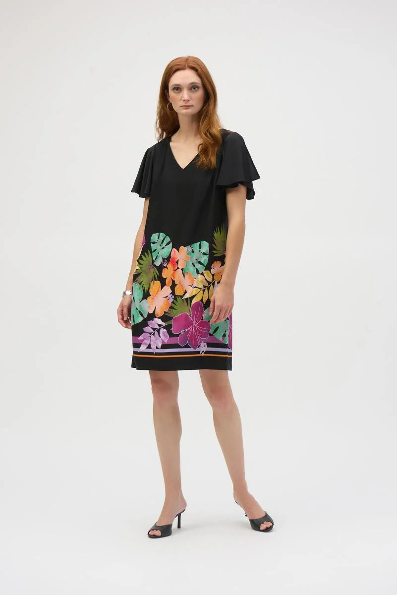 Joseph Ribkoff Summer 2025-252151-178-Dress-Black/Multi - The Coach Pyramids