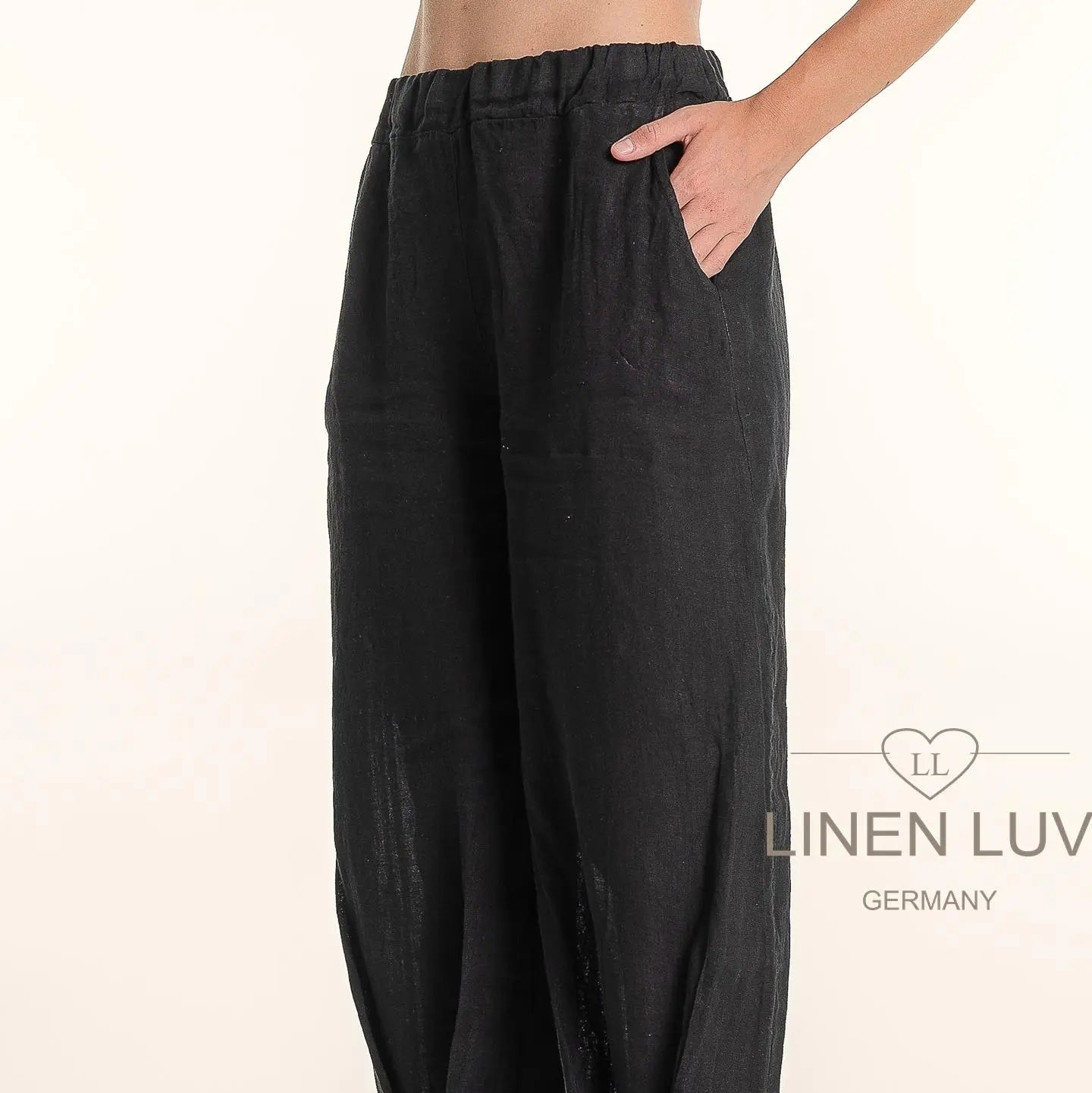 Linen Luv-PT866-74-French Linen Pant-Nero - The Coach Pyramids