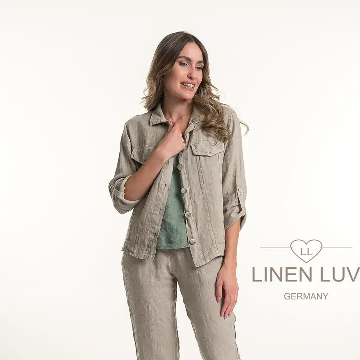 Linen Luv-TP1736-148-French Linen Jacket-Natural - The Coach Pyramids