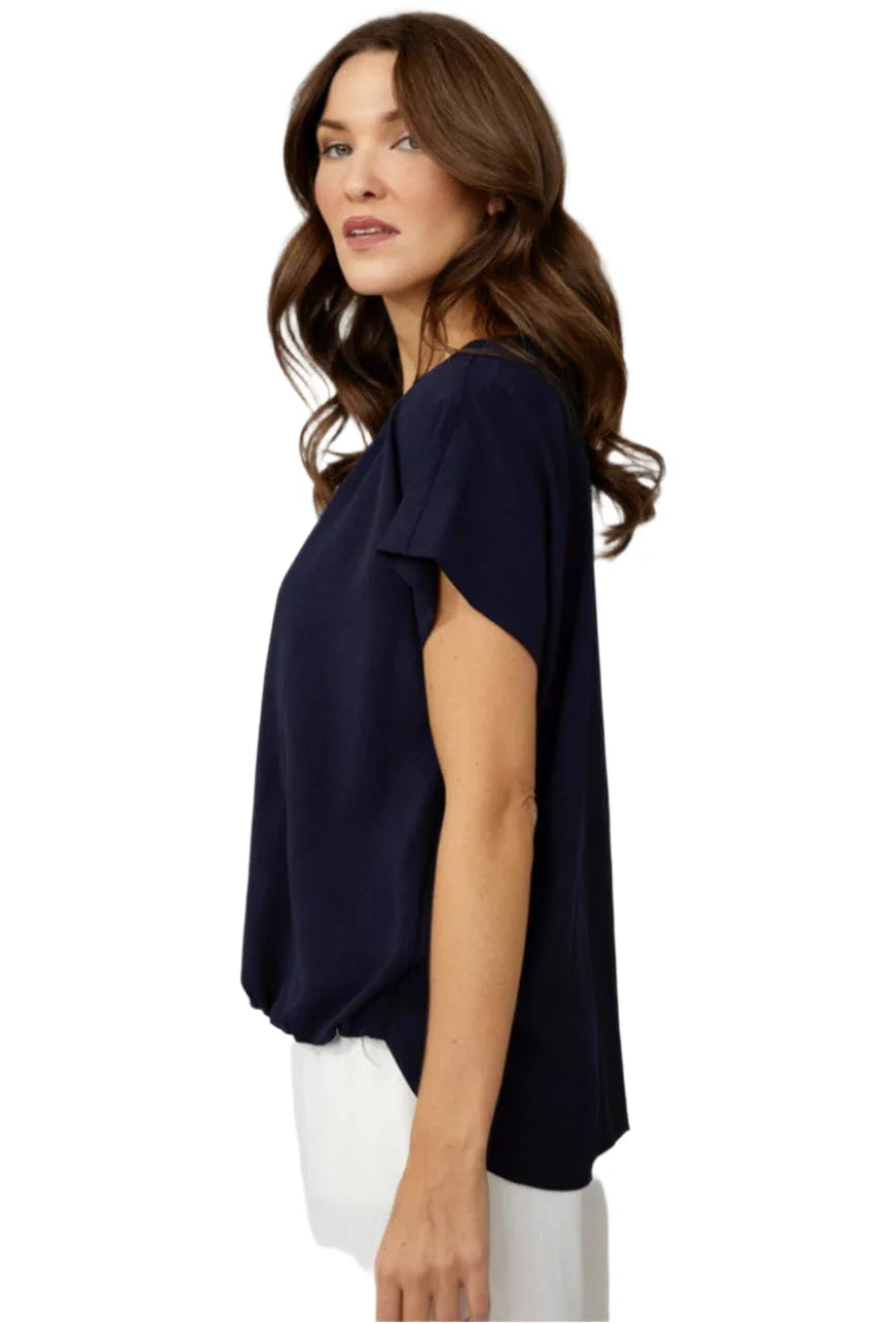 Compli K-33926-Woven Top-Navy - The Coach Pyramids