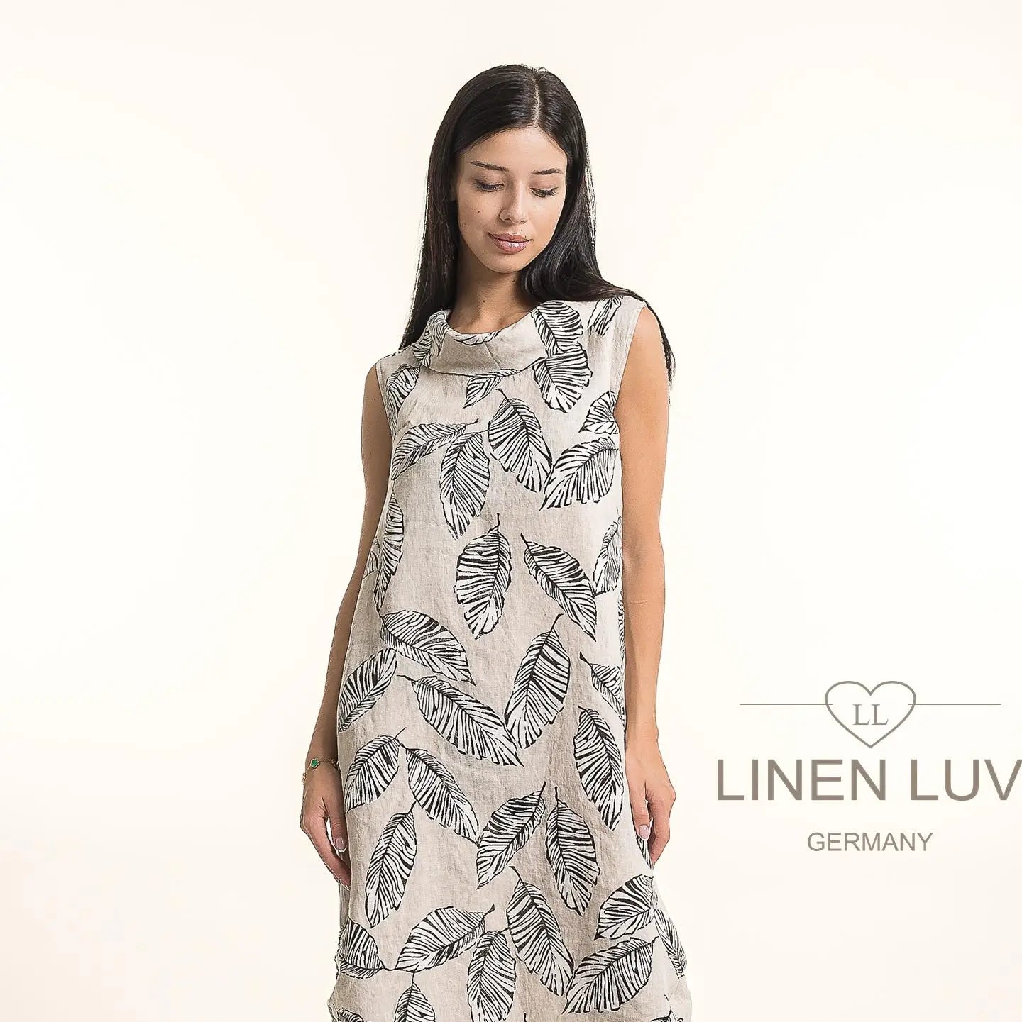 Linen Luv-TP1676P-110-French Linen Dress-Sabbia - The Coach Pyramids