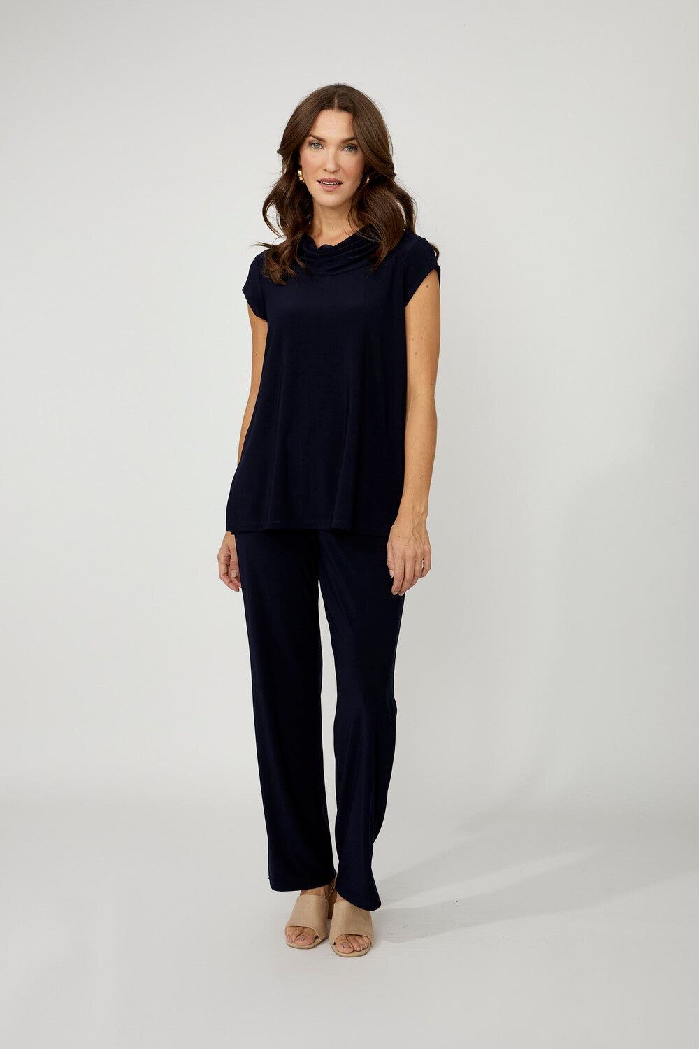 Compli K-33950-Womens Knit Top-Navy - The Coach Pyramids