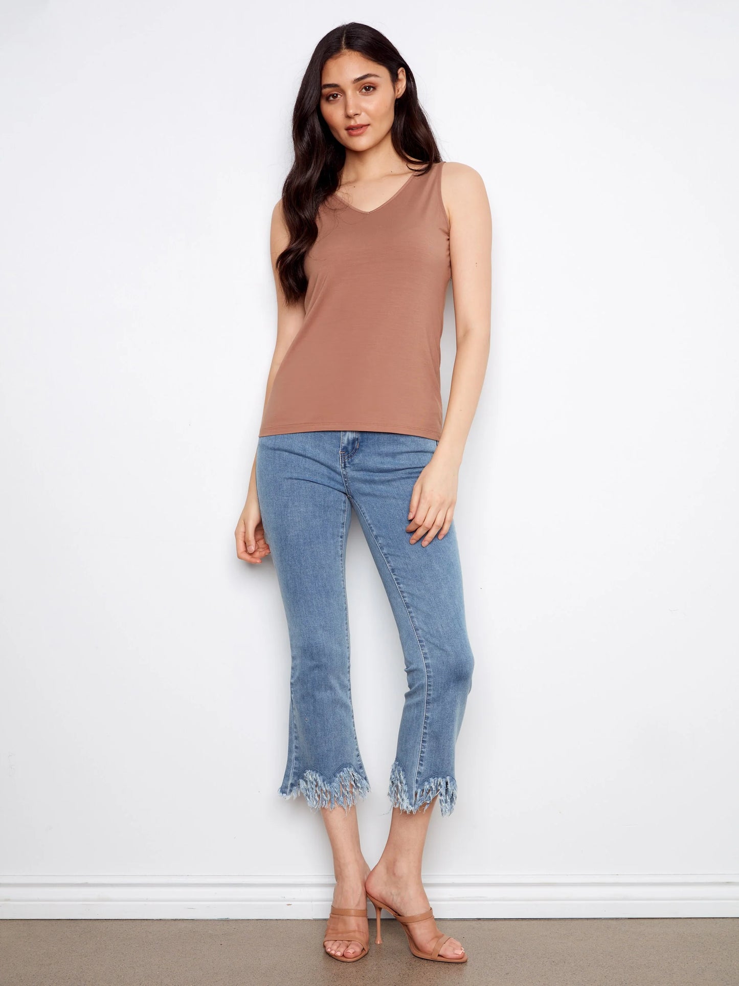 Charlie B-C1243WPK-173-Wear 2 Way Bamboo Cami-Desert - The Coach Pyramids