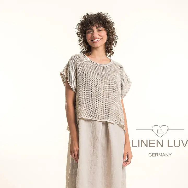 Linen Luv-TP1680-110-French Linen Dress-Sabbia - The Coach Pyramids