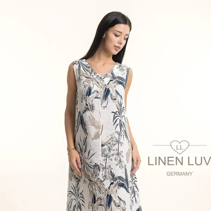 Linen Luv-TP1673P-11-French Linen Dress-Bianco - The Coach Pyramids