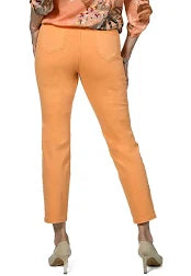 Frank Lyman-236650U-Woven Denim Pant-Tangerine - The Coach Pyramids