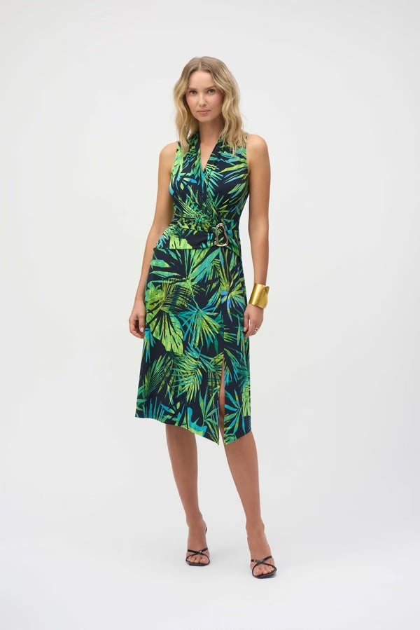 Joseph Ribkoff Summer 2025-252203X-3316-Dress-Midnight Blue/Multi - The Coach Pyramids