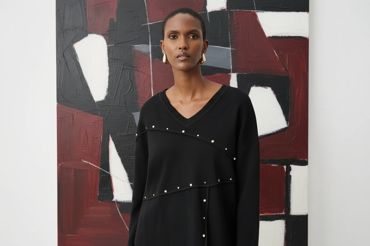 Joseph Ribkoff Fall 2026-263961-11-Top-Black - The Coach Pyramids