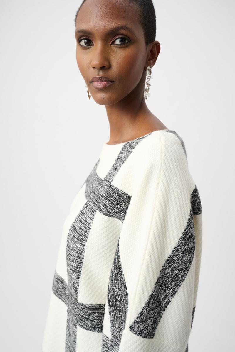Joseph Ribkoff Fall 2026-263946-4291-Top-Winter White/Black - The Coach Pyramids