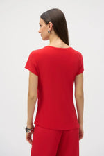 Joseph Ribkoff Summer 2025-252124-4209-Top-Radiant Red