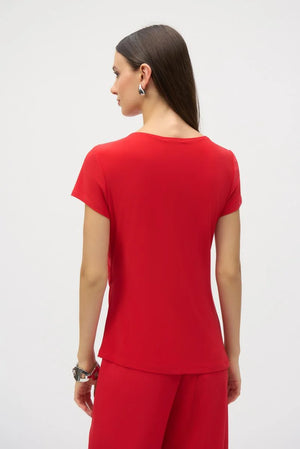 Joseph Ribkoff Summer 2025-252124-4209-Top-Radiant Red