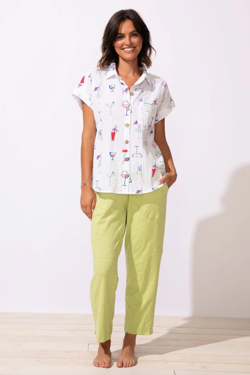 Habitat Escape-E12310-S/S Button Down Cocktails-Multi - The Coach Pyramids