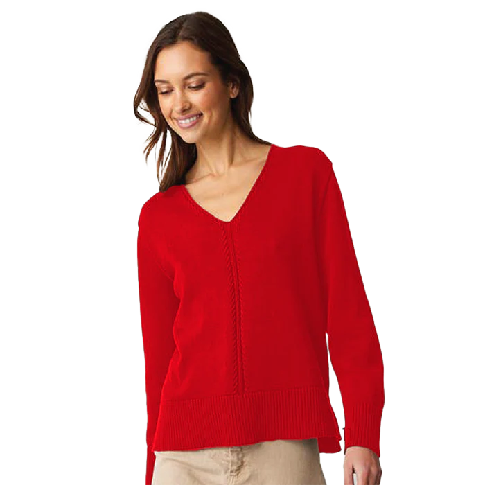 Parkhurst- Fall/Winter 2024-70208-015-Cecelia V Sweater-Natural - The Coach Pyramids