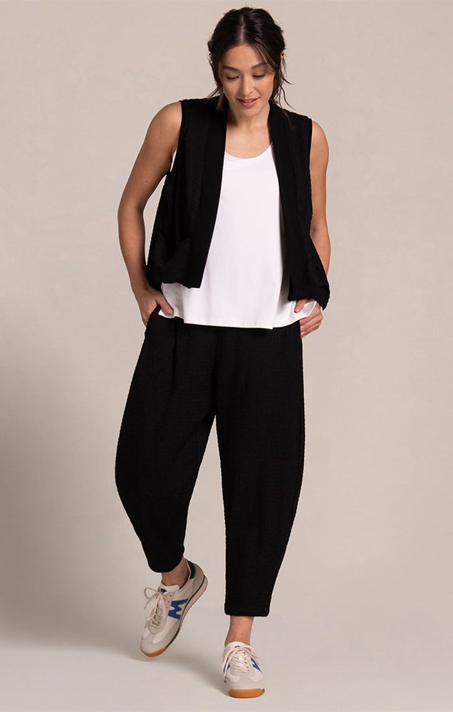 Sympli Spring/Summer 2025-PW25189-Pop Cropped Core Vest-Black