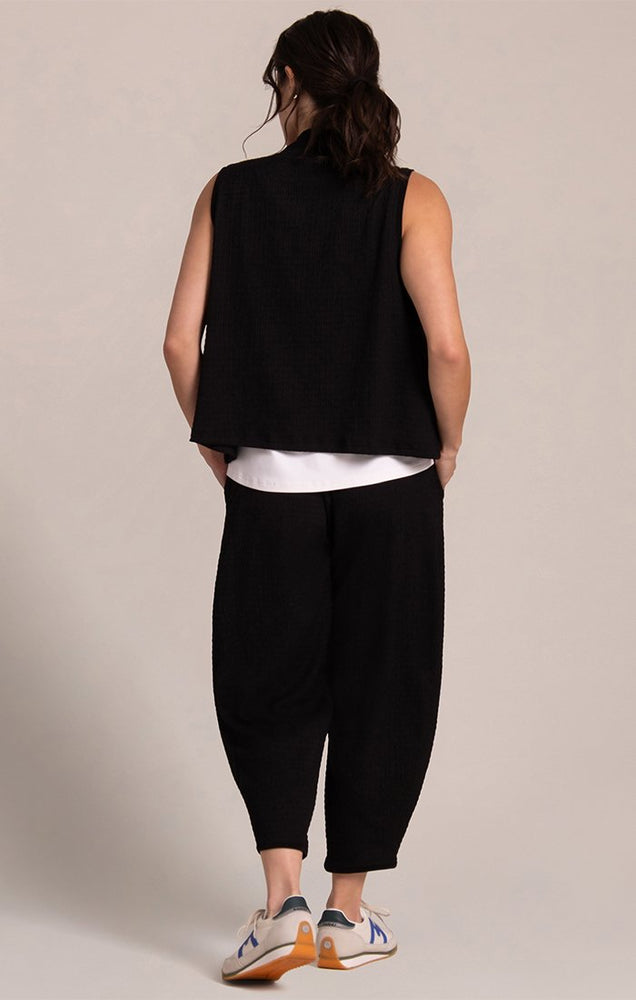 Sympli Spring/Summer 2025-PW25189-Pop Cropped Core Vest-Black