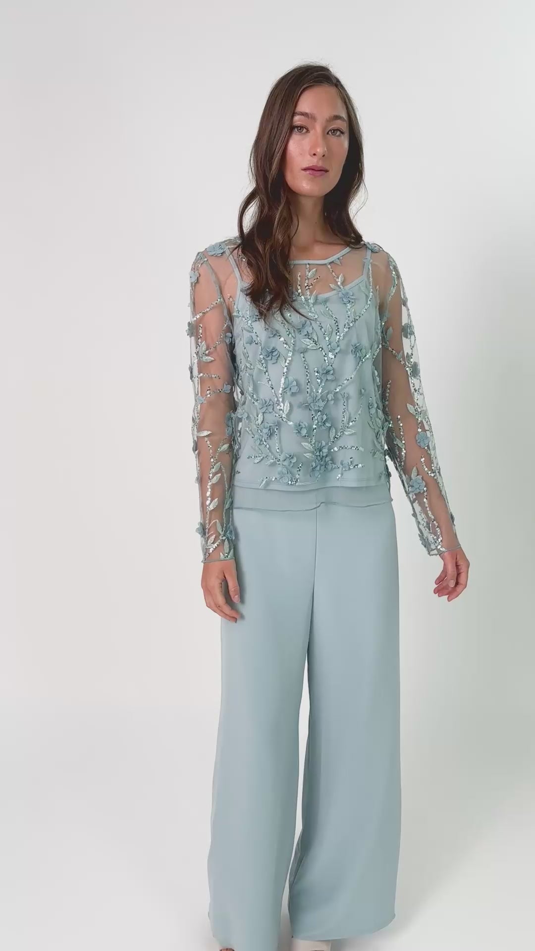Frank Lyman-259023-Woven Pant-Aqua Mist
