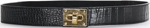 Frank Lyman Fall 2024-A24400U-Elastic Belt-Black/Gold