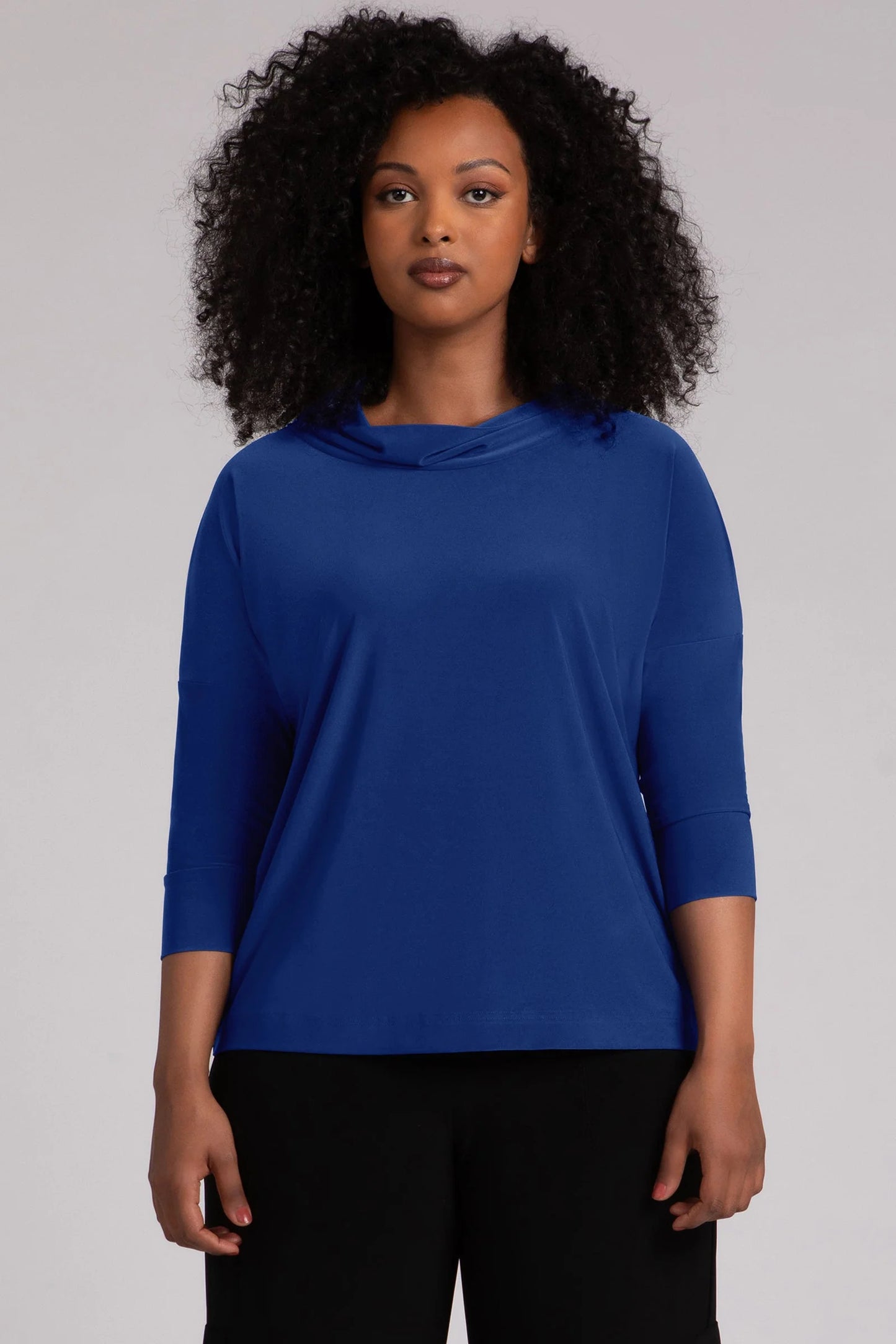 Sympli Spring/Summer 2025-22249NT-2-Slouch Sweatshirt No Ties 3/4 Sleeve-Navy - The Coach Pyramids