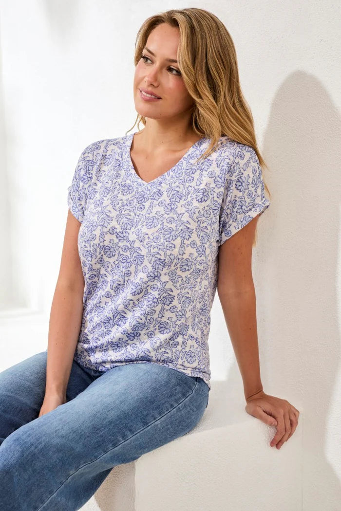 Tribal Wear 2 Ways Boat Or V Neck Top-6108O-3104-Salt Water - The Coach Pyramids