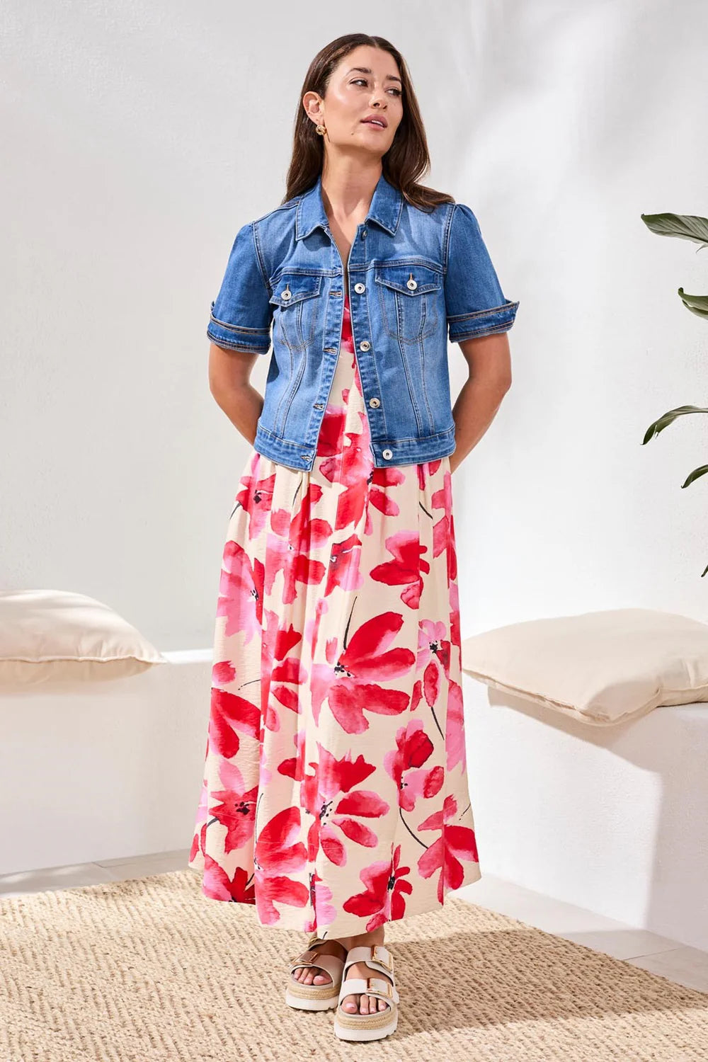 Tribal Elbow Sleeve Denim Jacket-5713O-1605-Harbor - The Coach Pyramids