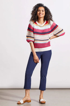 Tribal  Spring 2024-1711O/576-Crew Neck Sweater-Poppy Red - The Coach Pyramids