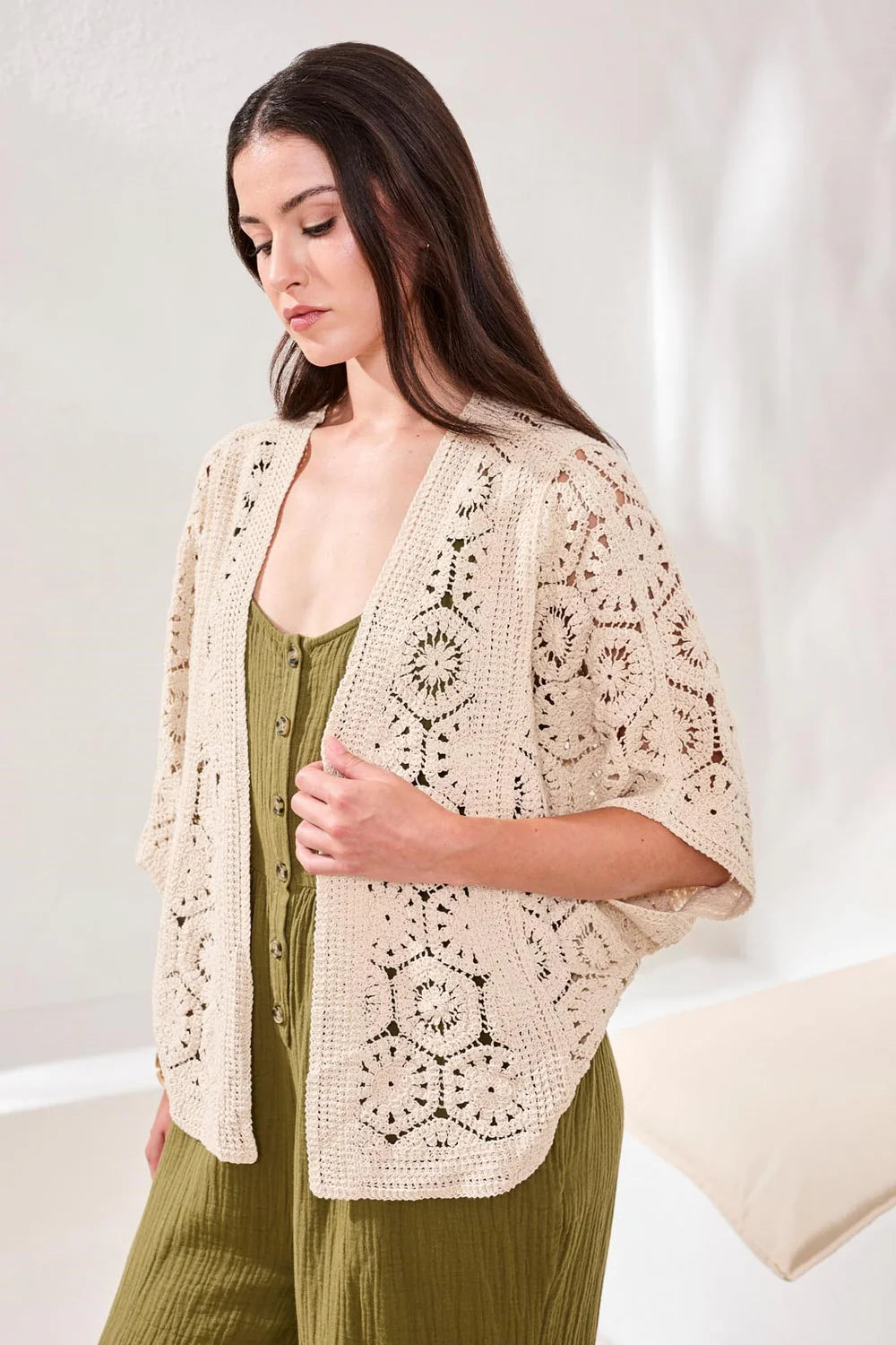 Tribal Crochet Cardigan-6220O-0049-Natural - The Coach Pyramids