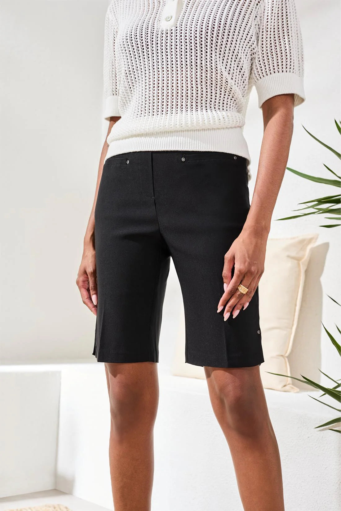 Tribal Pull On Short W/Slits-3014O-0002-Black - The Coach Pyramids