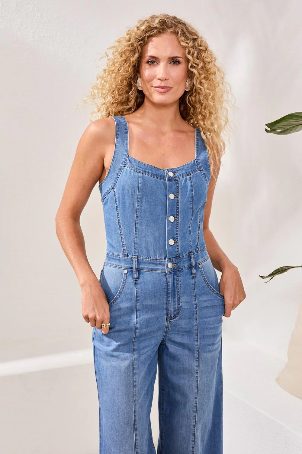Tribal Jumpsuit W/ADJ Straps And Smocking-6078O-1457-Amalfi Coast - The Coach Pyramids