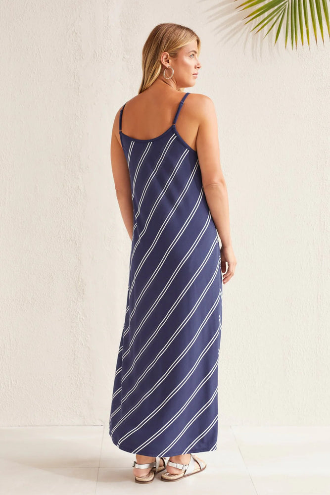 Tribal  Spring 2024-1301O/3730-Maxi Dress-Jet Blue - The Coach Pyramids