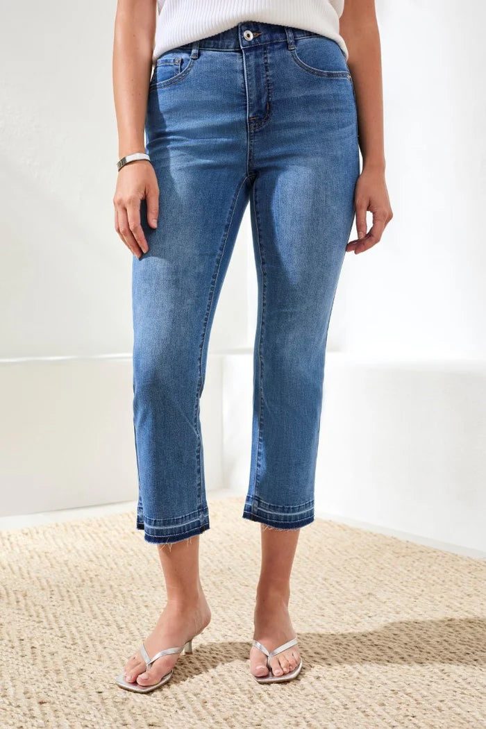 Tribal Sophia Curvy Micro Flare Jeans-5560O-1605-Harbor - The Coach Pyramids