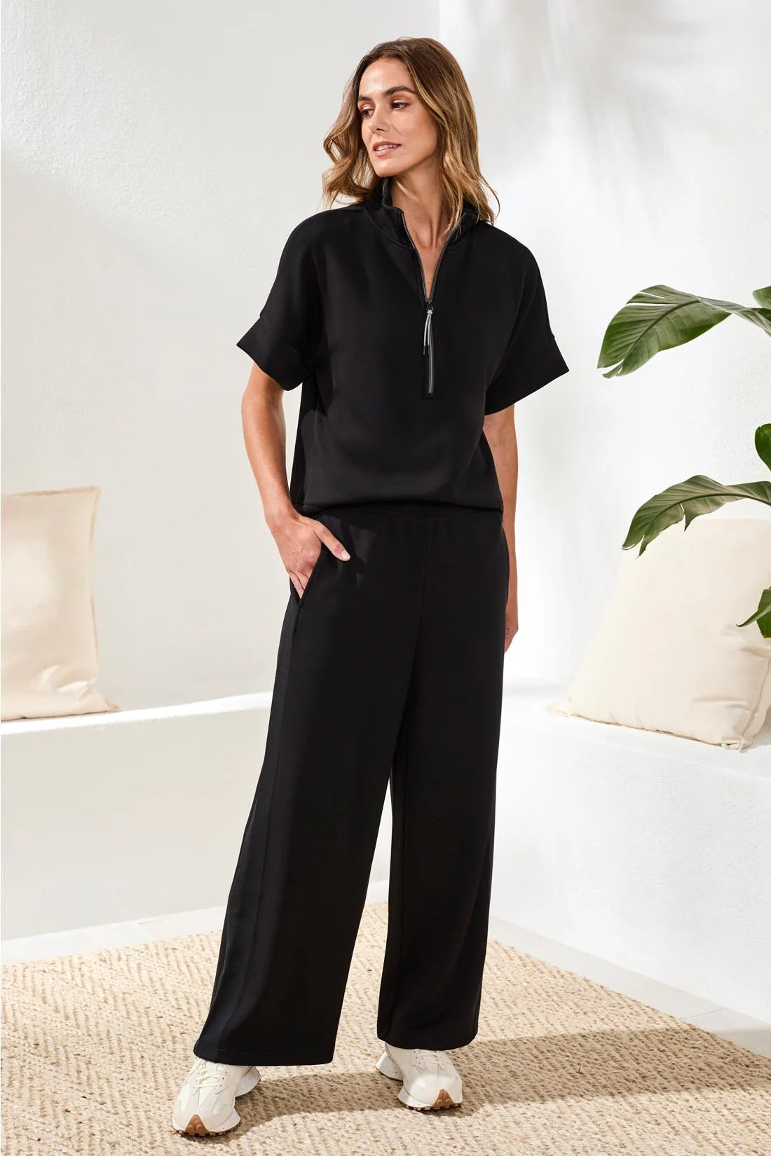 Tribal Techo Lux Pull On Pant-3009O-0002-Black - The Coach Pyramids