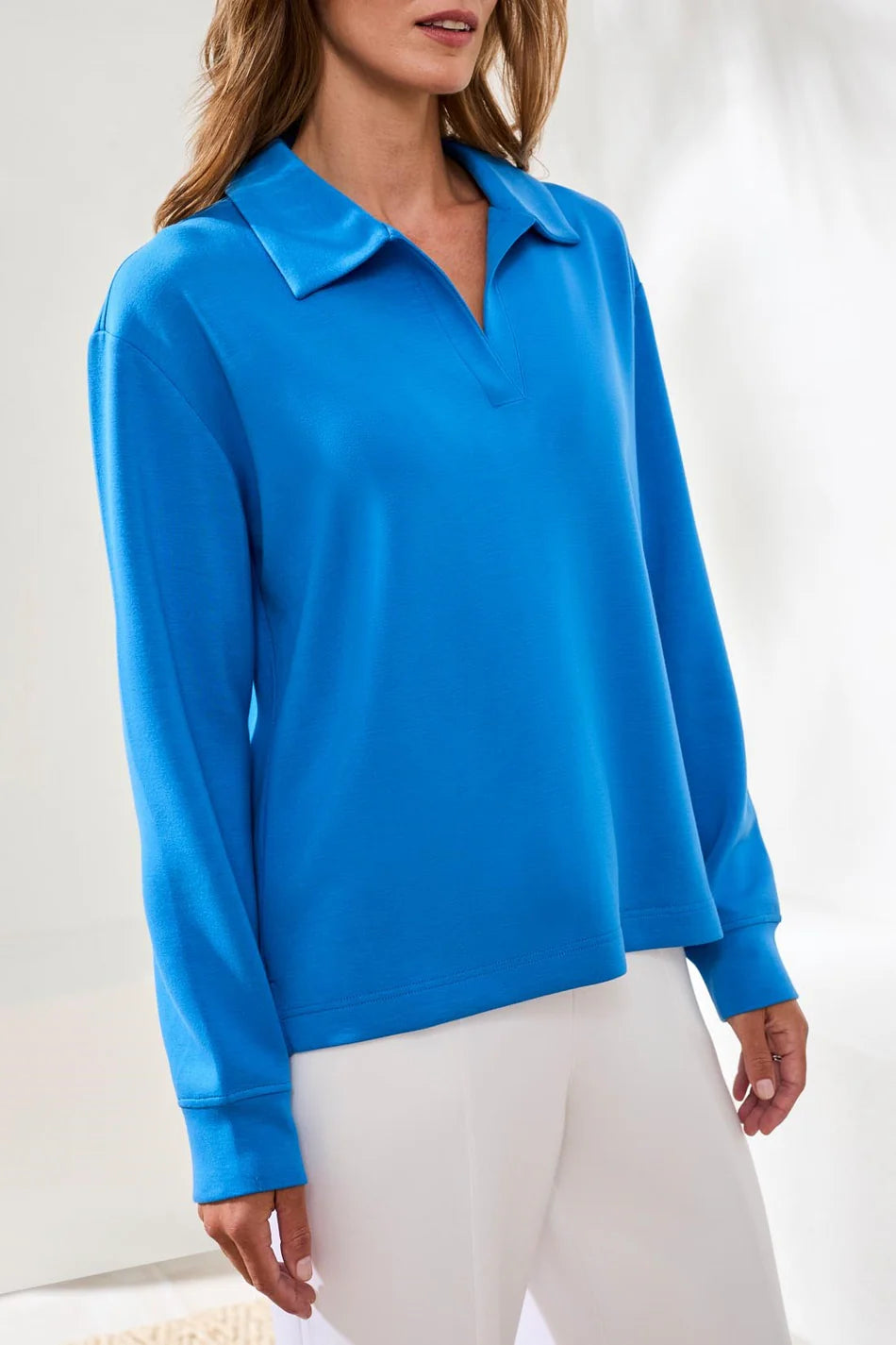 Tribal Techno Lux Johnny Collar Top-2488O-0169-Royal - The Coach Pyramids