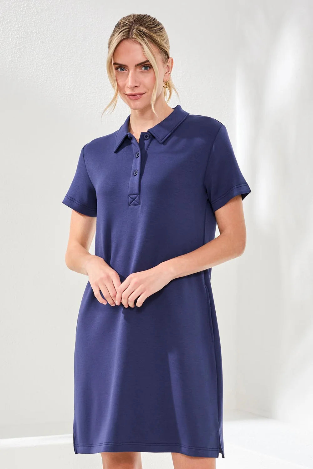 Tribal S/S Polo Dress-3050O-3068-Jet Blue - The Coach Pyramids