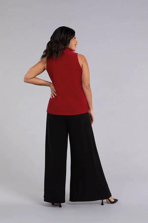 Sympli Fall 2023-21204-Twist Collar Tank-Red - The Coach Pyramids