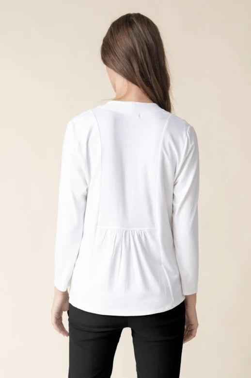 Habitat-H55930S6-Shirred Back Open Front Jacket-White - The Coach Pyramids
