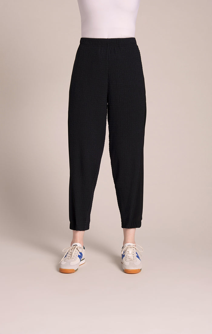 Sympli Spring/Summer 2025-PW27291-Half Cuff Jogger Pant Popcorn Waffle-Black - The Coach Pyramids