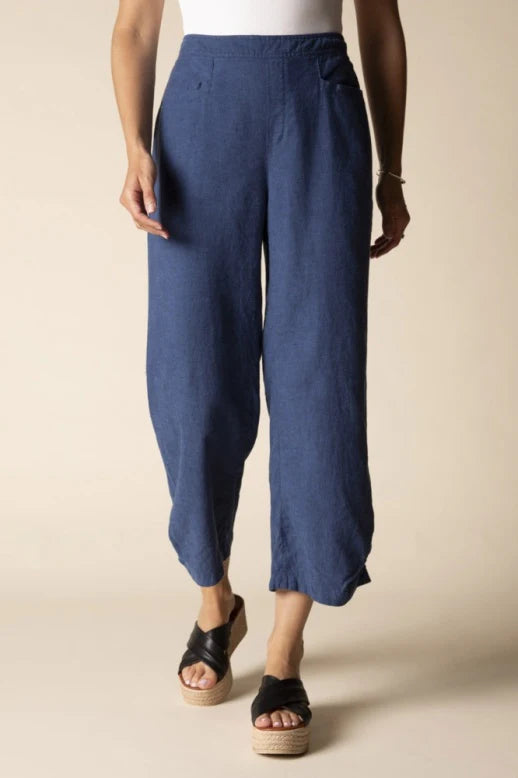 Habitat-H41576S6-Pleat Button Capri-Navy - The Coach Pyramids