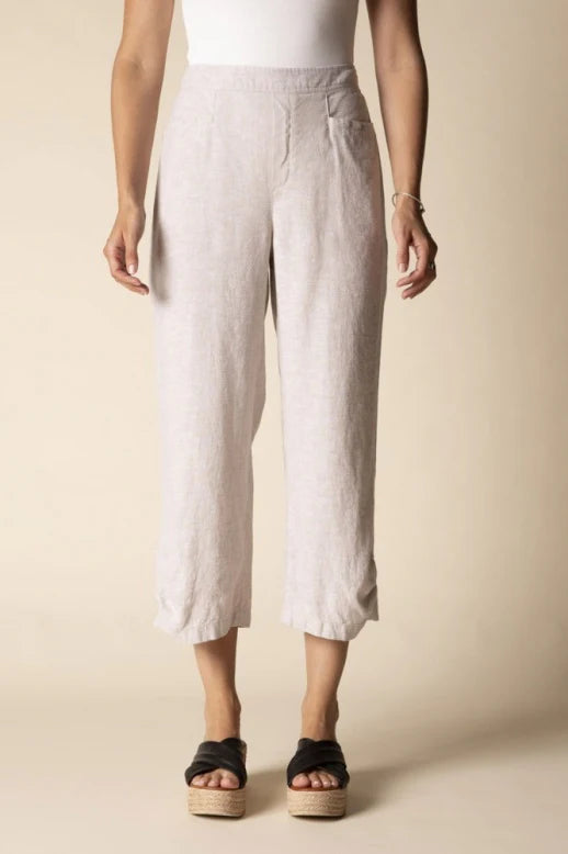Habitat-H41576S6-Pleat Button Capri-Oatmeal - The Coach Pyramids