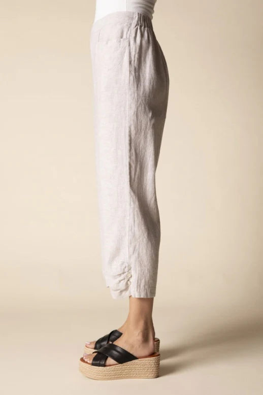 Habitat-H41576S6-Pleat Button Capri-Oatmeal - The Coach Pyramids