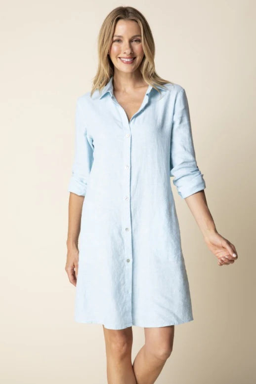 Habitat-H41511-Gathered Back Shirt Dress-Corn Flower - The Coach Pyramids