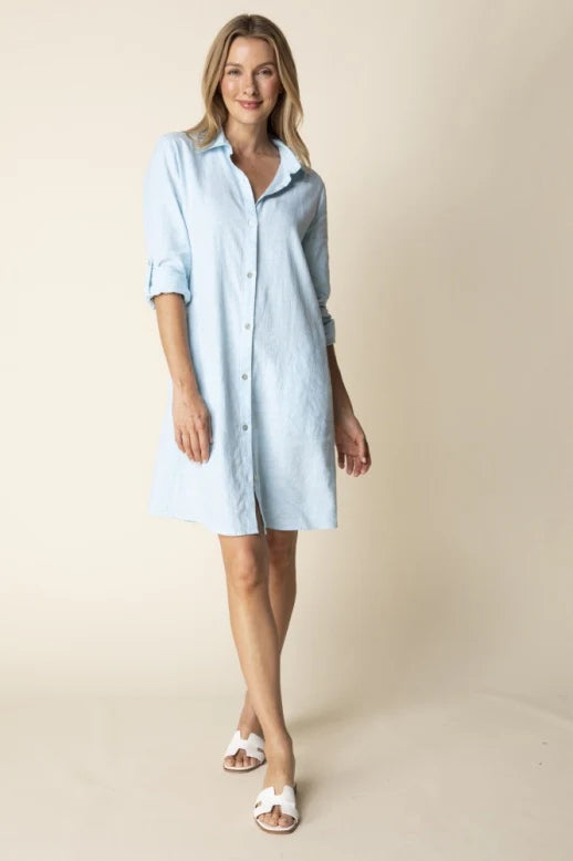 Habitat-H41511-Gathered Back Shirt Dress-Topaz - The Coach Pyramids