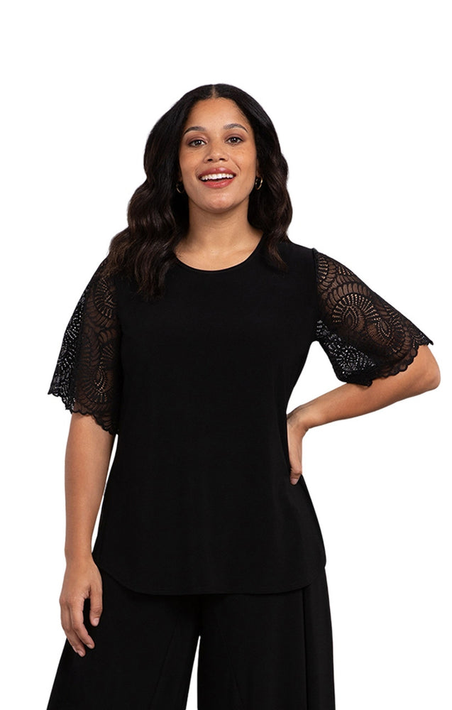 Sympli Fall 2023-3242-1-Classic T With Lace -Black - The Coach Pyramids