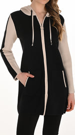 Frank Lyman Fall 2025-254915-Knit Jacket-Black/Beige