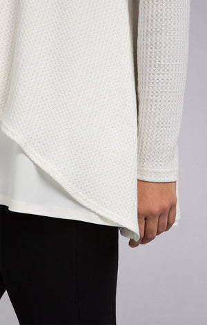 Sympli Fall 2023-K7230W-3-Split Back Waffle Sweater-Ivory - The Coach Pyramids