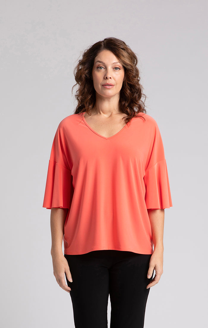 Sympli Spring/Summer 2024-22295-0-Flutter Top-Coral - The Coach Pyramids