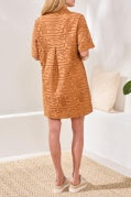 Tribal V Neck Collar Tunic Dress W/Lining-2422O-1321-Wisteria (Pink) - The Coach Pyramids