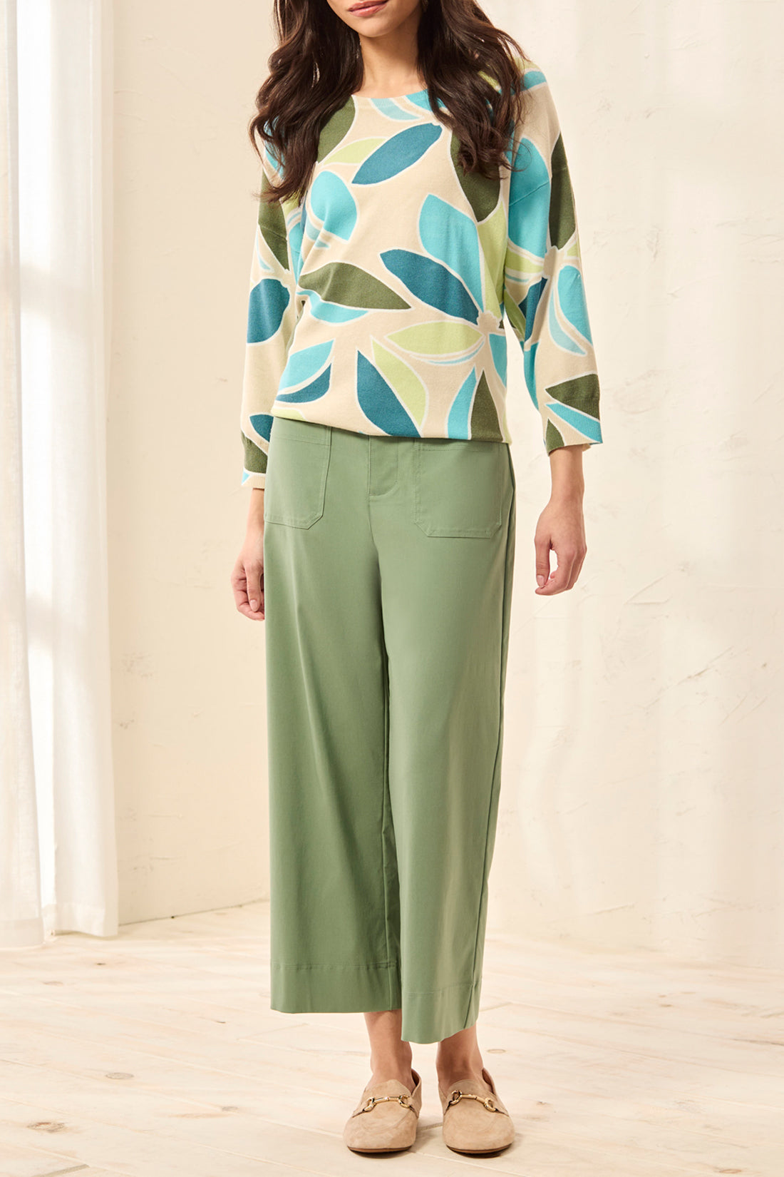 Tribal High Rise Capri W/Pockets-3091O-0324-Moss - The Coach Pyramids