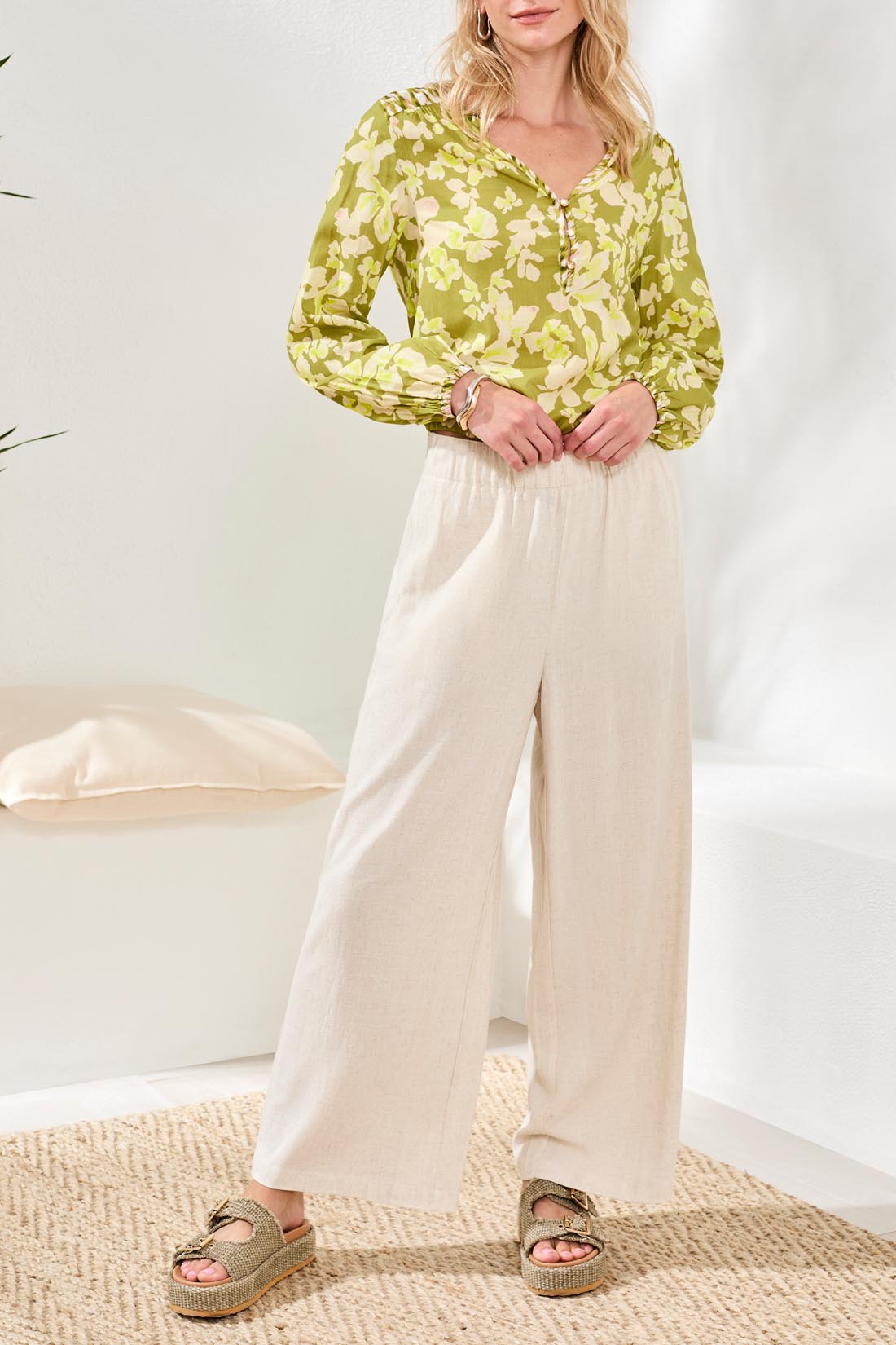 Tribal Pull On Ankle Pant W/Front Pockets-3079O-1821-Canvas - The Coach Pyramids