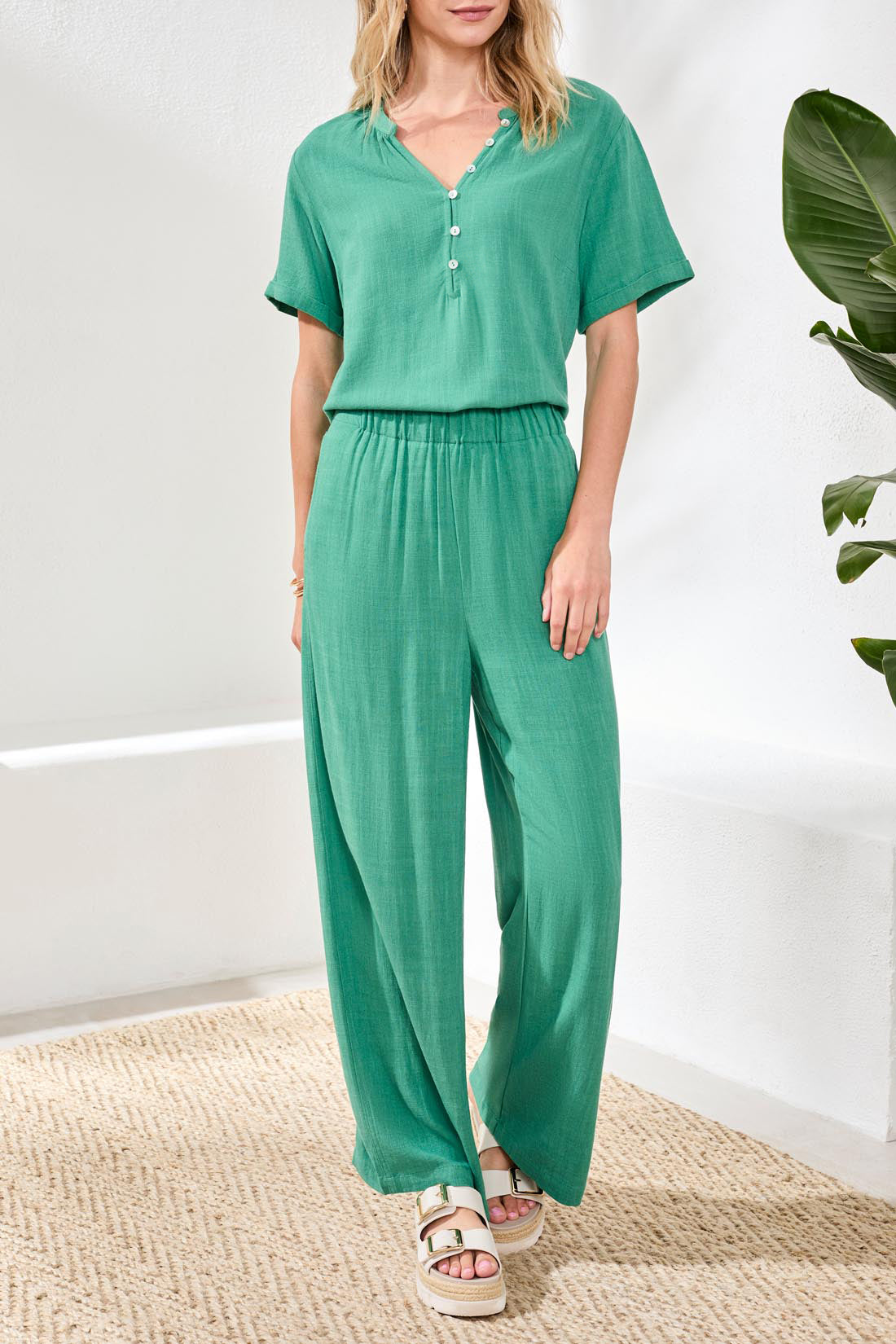 Tribal Pull On Ankle Pant W/Front Pockets-3079O-2214-Grass - The Coach Pyramids