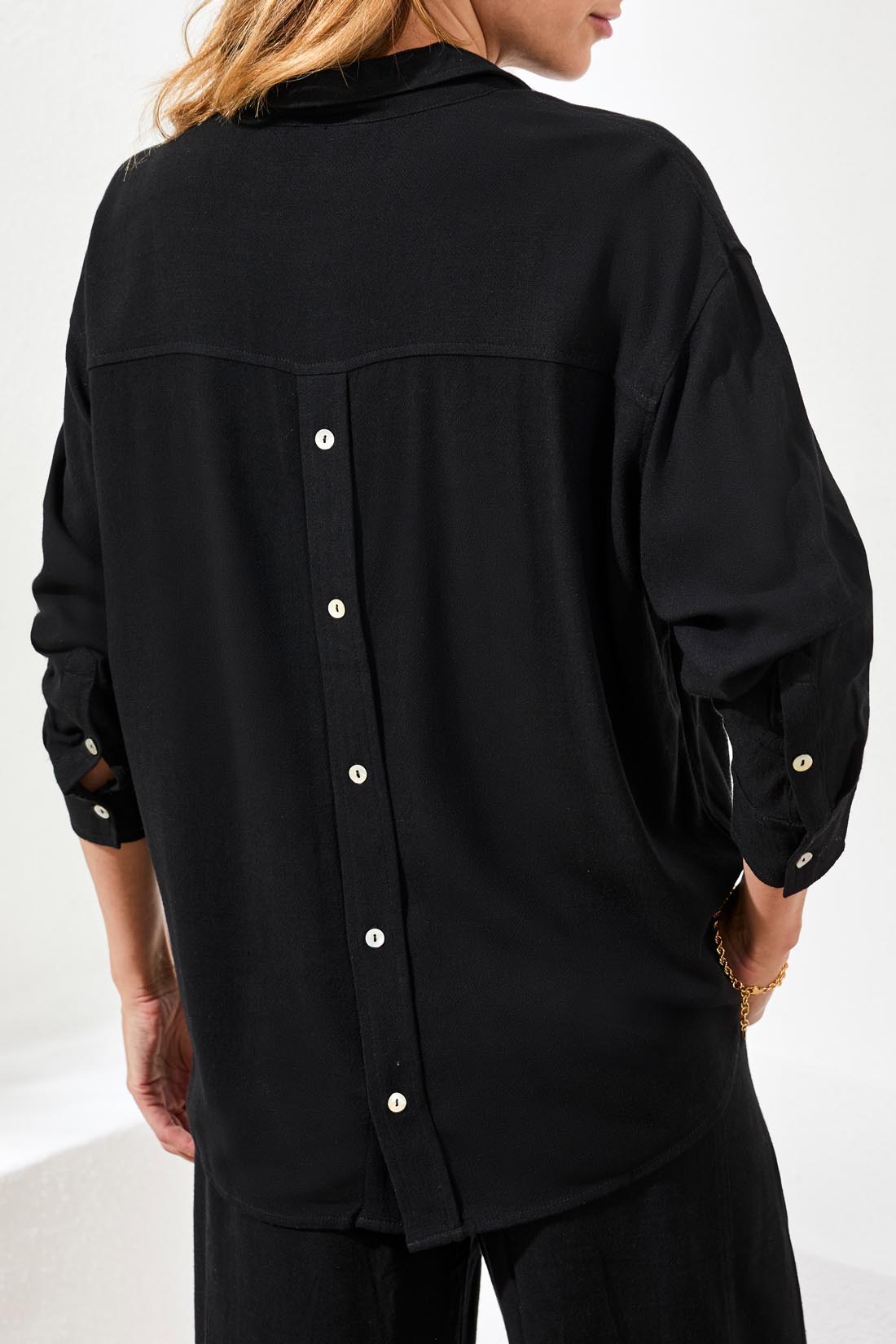 Tribal Button Front Shirt W/Back Placket-3078O-0002-Black - The Coach Pyramids